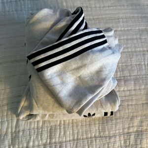 Adidas Light Gray Hoodie with Black Accents